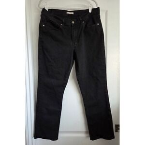 Levis Classic Straight Leg Black Jeans Womens Sz 14 Western Boho